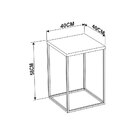 Mesa Lateral Cube Estilo Industrial Branco Base Metálica Pret