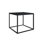 Mesa Lateral Cube Estilo Industrial Preto Base Metálica Preto