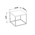 Mesa Lateral Cube Estilo Industrial Preto Base Metálica Preto