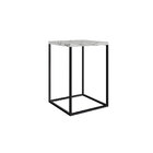 Mesa Lateral Cube Estilo Industrial Thassos Base Metálica Pre