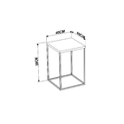 Mesa Lateral Cube Estilo Industrial Vermont Base Metálica Pre