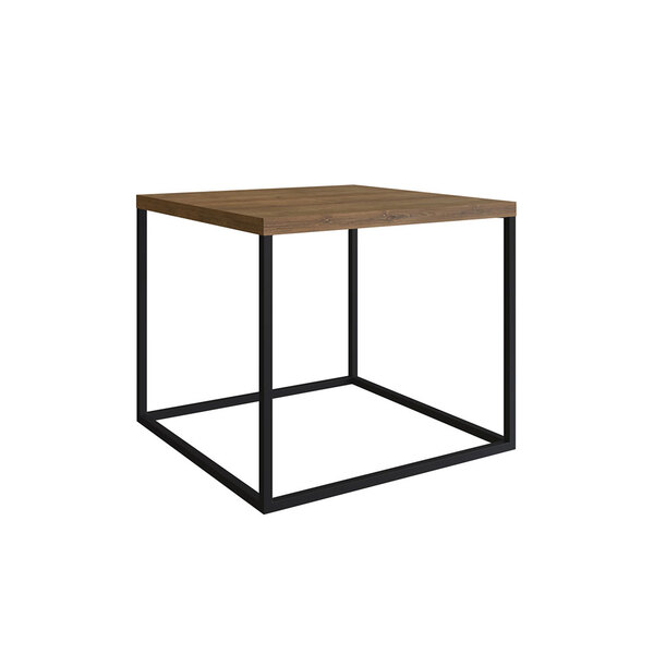 Mesa Lateral Cube Estilo Industrial Vermont Base Metálica Pre