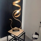 Mesa Lateral Cubo - Metalon Champagne Cacao - 40cm