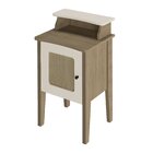 Mesa Lateral De Apoio 100% Mdf Com Porta Em Palinha Charlotte