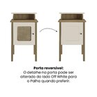 Mesa Lateral De Apoio 100% Mdf Com Porta Em Palinha Charlotte