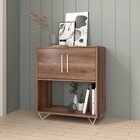 Mesa Lateral De Apoio 2 Portas 1 Nicho Brv Móveis Castanho/me