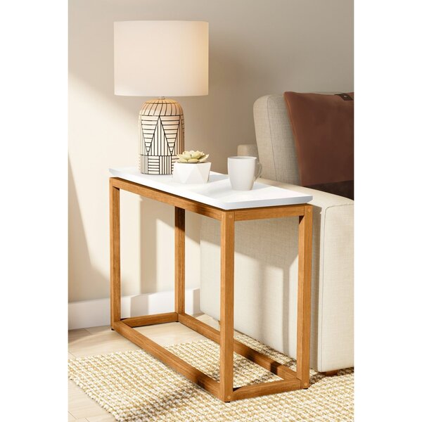 Mesa Lateral De Apoio Base Em Madeira Maciça Supreme Branco/a