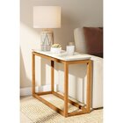 Mesa Lateral De Apoio Base Em Madeira Maciça Supreme Off Whit