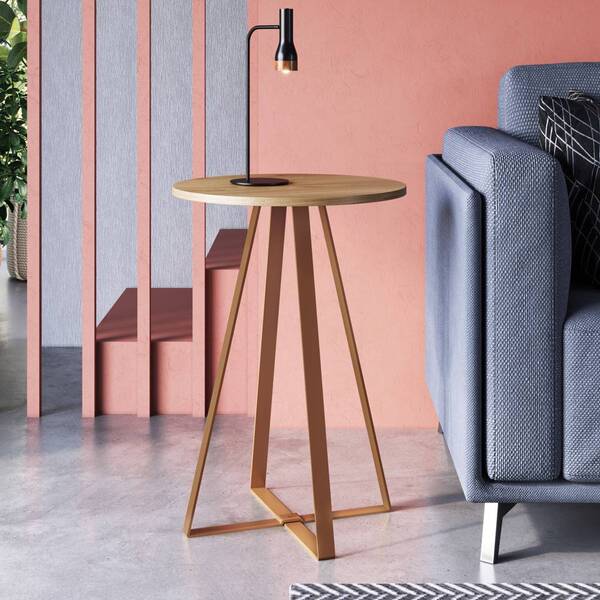 Mesa Lateral De Apoio Com Pés Metálicos 45x45cm Freedom Móvel