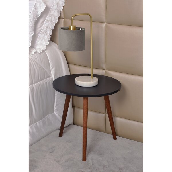 Mesa Lateral De Apoio Em Mdf 45cm Olivia Preto/mel