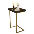 Mesa Lateral De Apoio Jb 4774 Com Espelho E Pé De Aço