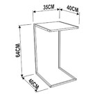 Mesa Lateral De Apoio Marquina Base Preta - Artesano