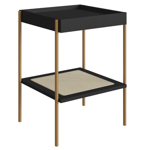Mesa Lateral De Apoio Oslo Artesano 43 Cm (largura) Mdp Nero