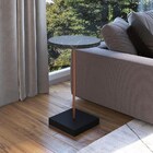 Mesa Lateral De Apoio Redonda Alta Marquina Base Cobre - Arte