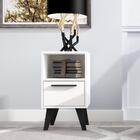 Mesa Lateral De Apoio Retrô Com 1 Gaveta E Nicho Multimóveis