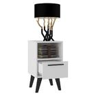 Mesa Lateral De Apoio Retrô Com 1 Gaveta E Nicho Multimóveis