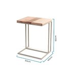 Mesa Lateral De Apoio Tampo Retangular Couch Azul