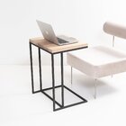 Mesa Lateral De Apoio Tampo Retangular Couch Preto