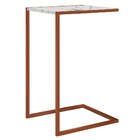 Mesa Lateral De Apoio Thassos Base Cobre - Artesano