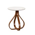 Mesa Lateral De Canto Bella Redonda 70 Cm X 50 Cm Off White