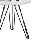 Mesa Lateral De Canto Branco Com Pé Metal Preto