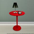 Mesa Lateral De Canto Decorativa Monopé Laqueada Vermelha