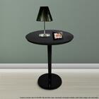 Mesa Lateral De Canto Decorativa Monopé Pequena Laqueada Preta