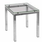 Mesa Lateral De Canto Em Aço 54 X 59 Cm Design Moderno Cromado