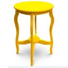 Mesa Lateral De Canto Inglesa Laqueada Amarela