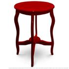 Mesa Lateral De Canto Inglesa Laqueada Vermelha