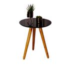 Mesa Lateral De Canto Pé Palito Preta 50 Cm