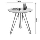 Mesa Lateral De Canto Preto Com Pé Metal Preto