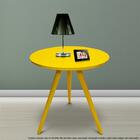 Mesa Lateral De Canto Tripé Laqueada Amarela