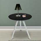 Mesa Lateral De Canto Tripé Laqueada Branca E Preta