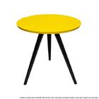 Mesa Lateral De Canto Tripé Pequena Laqueada Preta E Amarela