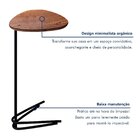 Mesa Lateral De Sofá Folha 70cm X 40cm X 30cm Preto/madeira