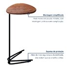 Mesa Lateral De Sofá Folha 70cm X 40cm X 30cm Preto/madeira