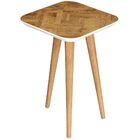 Mesa Lateral Decorativa Quartzo Chevron Off White B01 Pés Pal