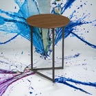 Mesa Lateral Decorativo Redonda Industrial Jade Pronto Envio