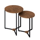 Mesa Lateral Delta Estilo Industrial Tampo Em Mdf