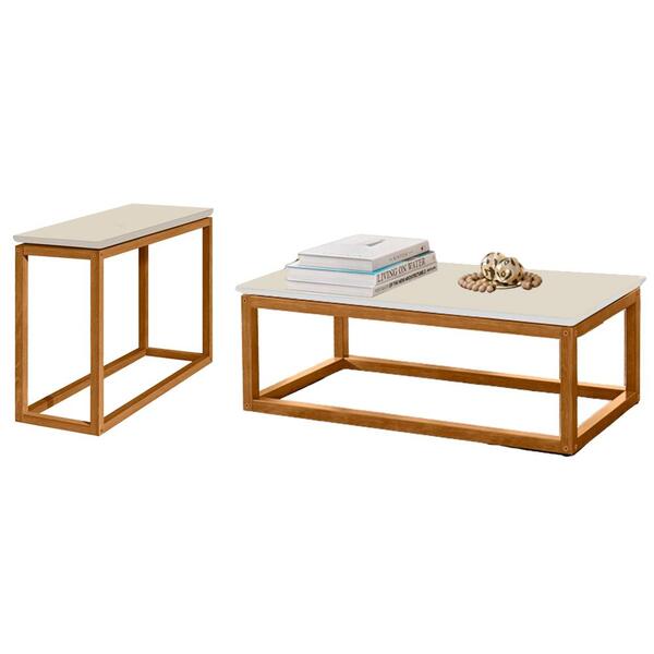 Mesa Lateral E Centro 86x13 Off White Nature Tebar