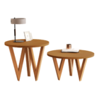 Mesa Lateral E Mesa De Centro Pés Madeira Talca Nature