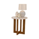 Mesa Lateral Eler Pérola E Caramelo