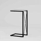 Mesa Lateral Em Aço Xis  Branco/preto