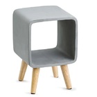 Mesa Lateral Em Cimento E Madeira Pequena Mart 09885p