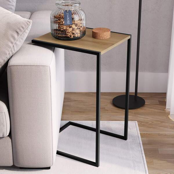 Mesa Lateral Estilo Industrial 35x40cm Freedom Móvel Na Caixa