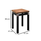 Mesa Lateral Estilo Industrial Artemis Tampo Em Madeira Demol