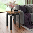 Mesa Lateral Estilo Industrial Artemis Tampo Em Madeira Demol