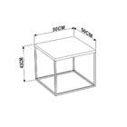 Mesa Lateral Estilo Industrial Cube Preto Texturizado/preto -