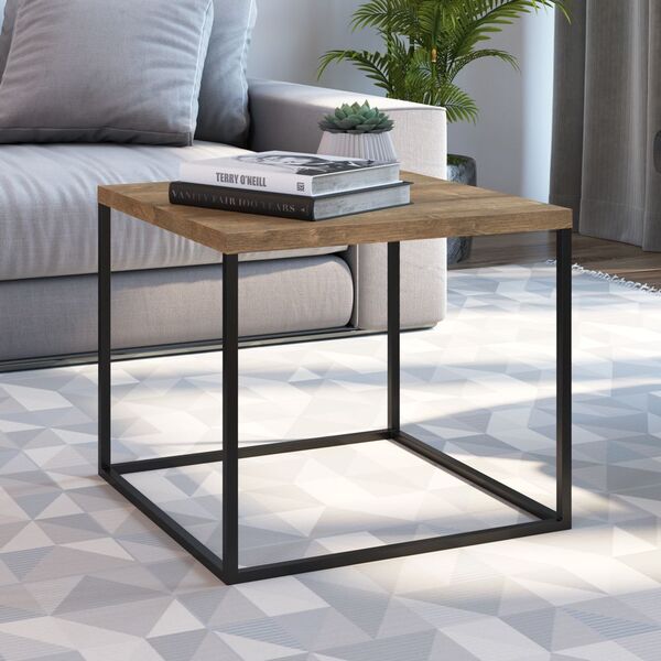 Mesa Lateral Estilo Industrial Grande 50x50cm Freedom Móvel N